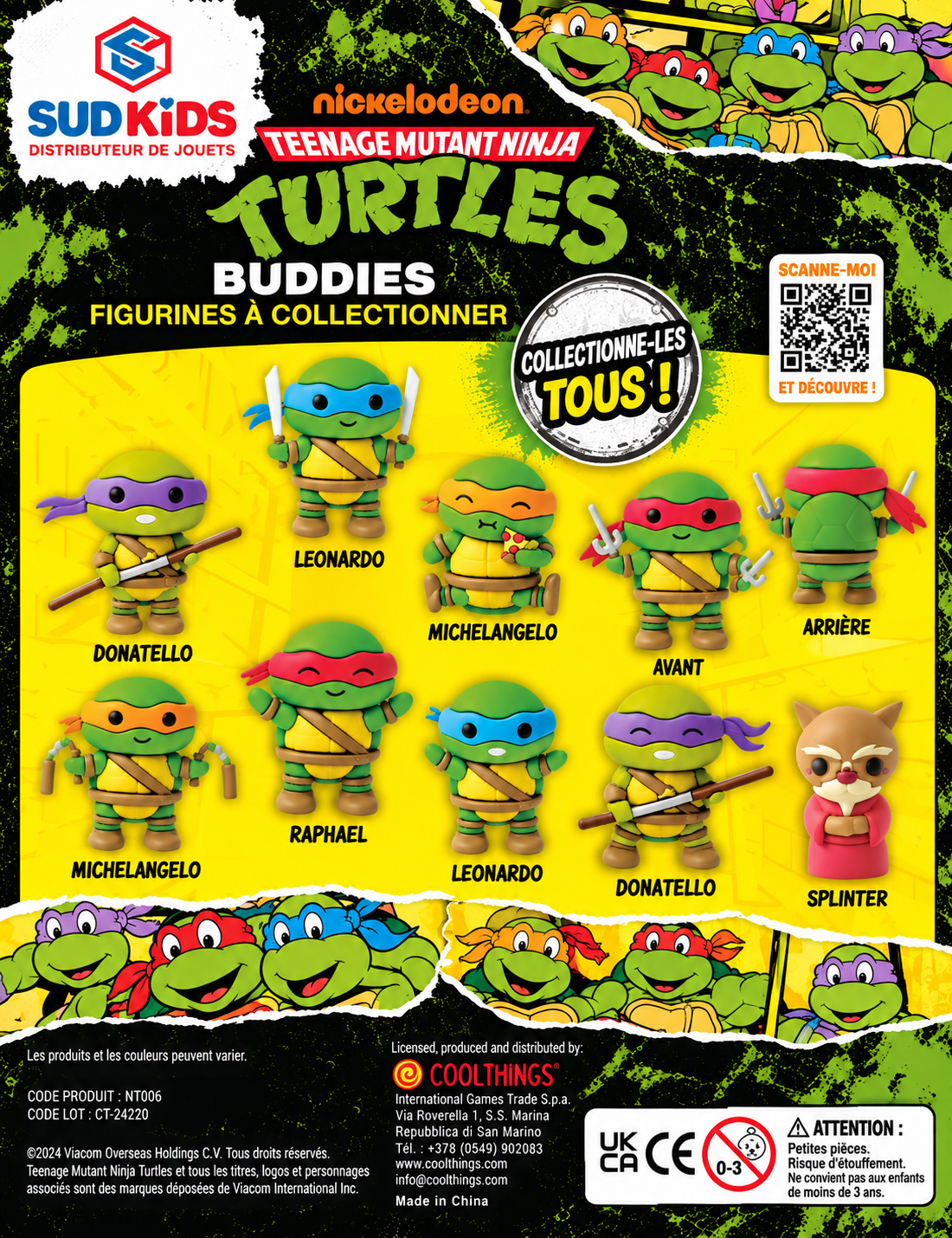 Capsules jouets 65mm "Tortue Ninja"