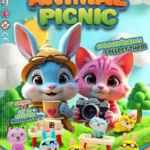 LOT 100 CAPSULES "ANIMAL PICNIC" 60mm