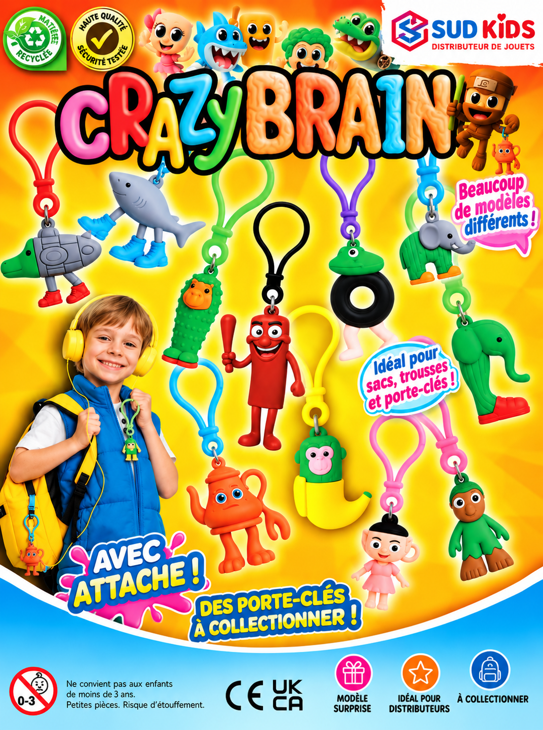 Capsules jouets 50mm - "Crazy Brain"