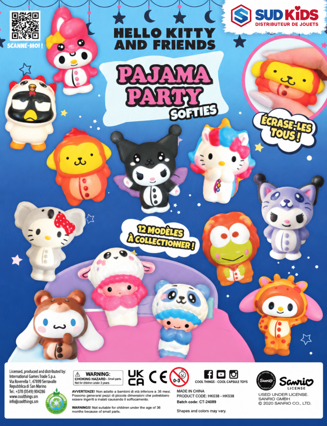 Capsules jouets 65mm "Hello Kitty Pajama Party"