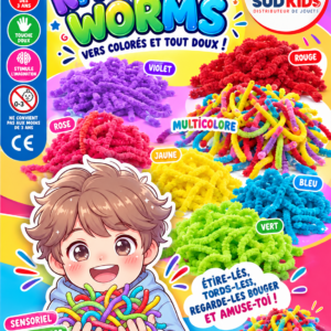 Capsules jouets 60mm - "RAINBOW WORMS"