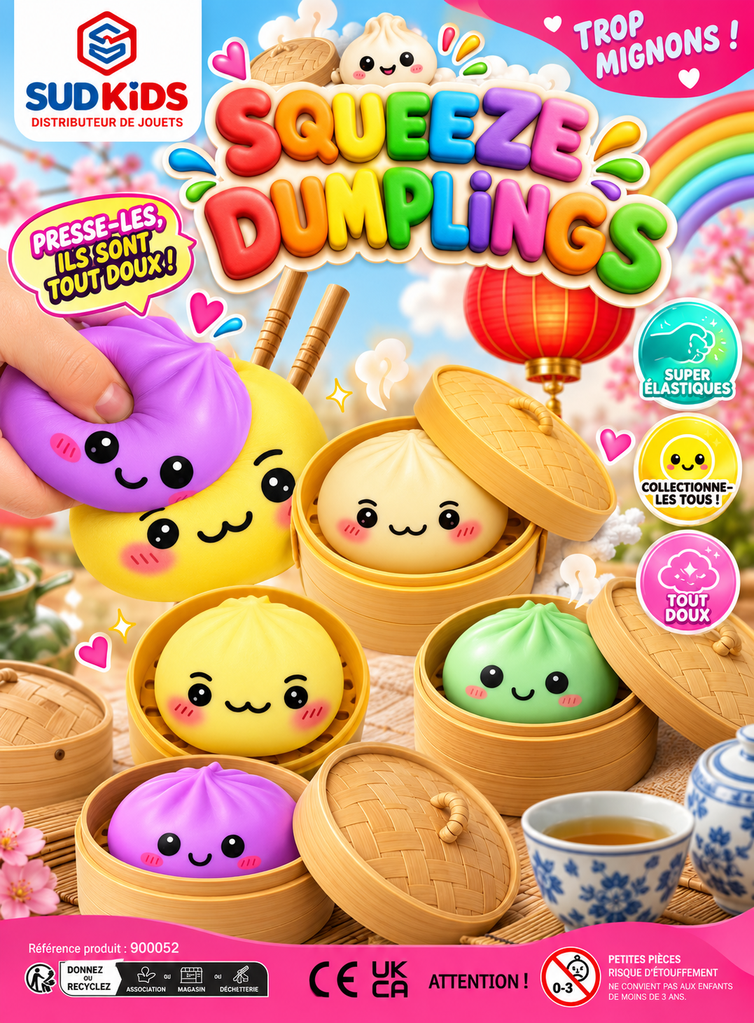 Capsules jouets 60mm - "SQUEEZE DUMPLINGS"