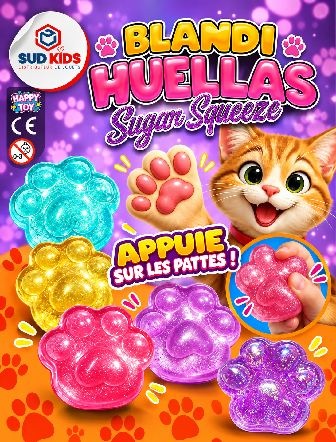 Capsules jouets 60mm - "BLANDI HUELLAS"